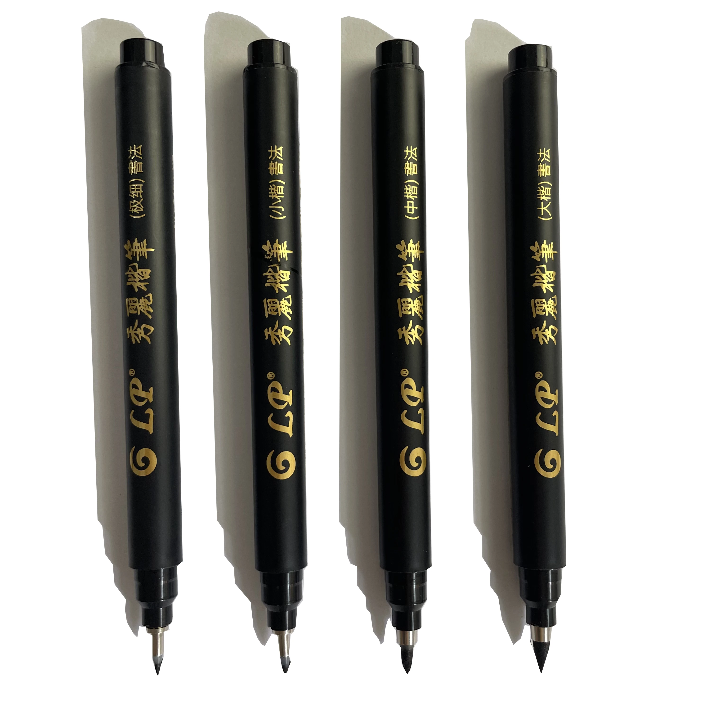 4 pcs Size black Chinese style Calligraphy Brush tip Pen  for Student easy writing Markers Art Office School Supplies Stationery