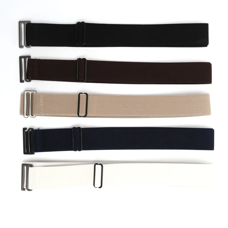 Nueva pretina para mujer, hebilla de cinturón Invisible, cinturón elástico cómodo de plástico para mujeres y hombres, cinturón Web ajustable No Show para pantalones vaqueros