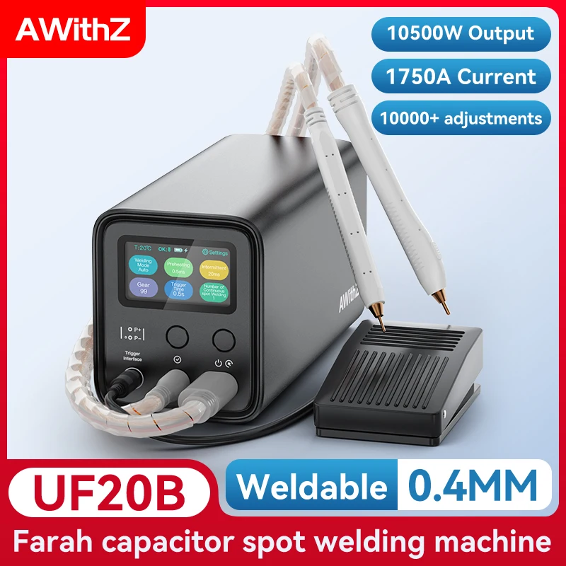 AWithZ UF20B Spot Welder Super Farad Capacitor Spot Welding Machine 18650 Lithium Battery DIY Nickel Sheet Welding Machine EU