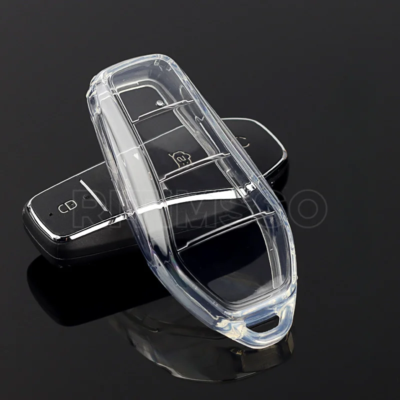 Nueva funda para llave de coche de TPU transparente suave para BYD Atto 3 Han EV Dolphin 4 botones cubierta protectora de Control remoto accesorios para automóviles