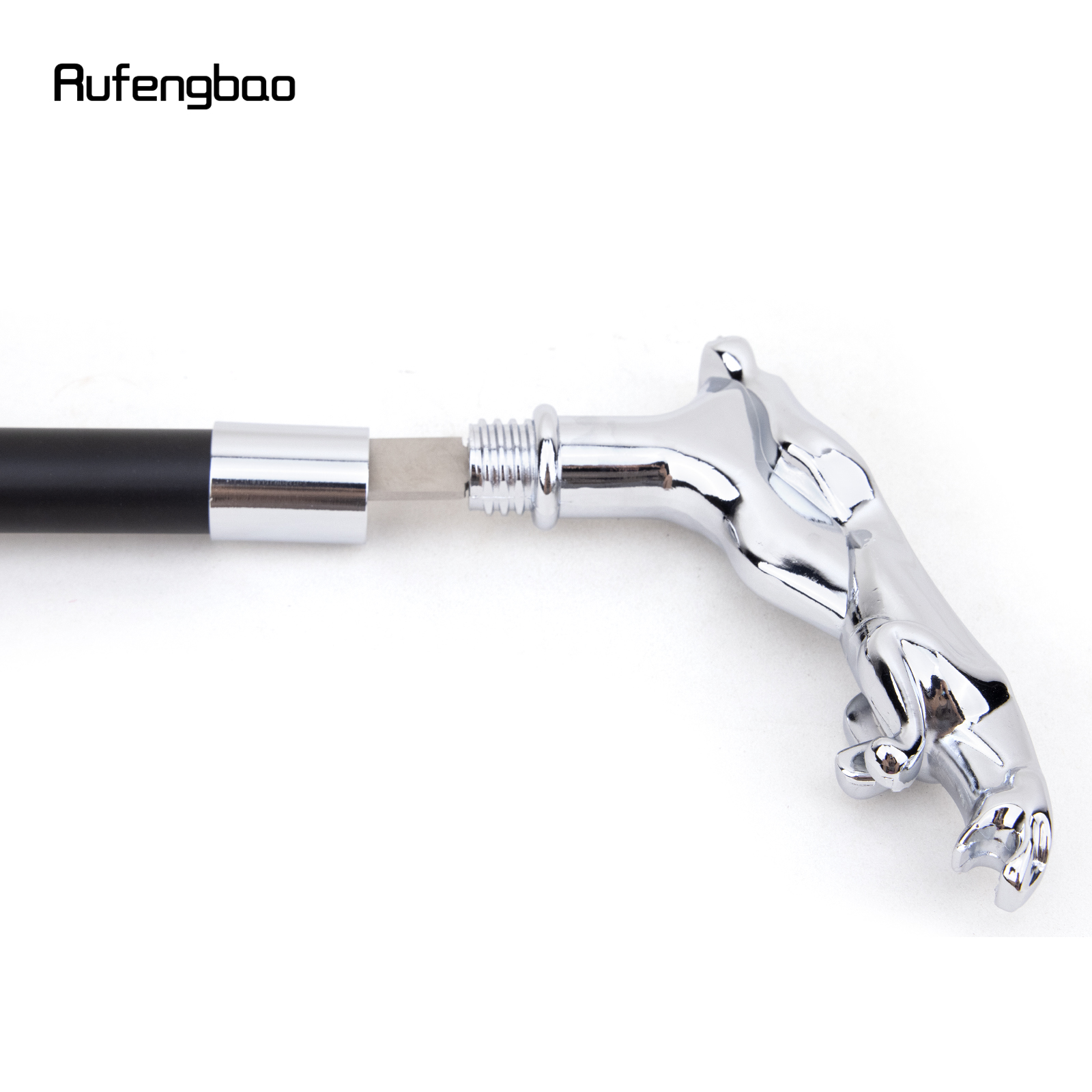 Silber Luxus Leopard Griff Gehstock mit versteckten Platte Selbstverteidigung Mode Rohr Cosplay Crosier Stick 93cm