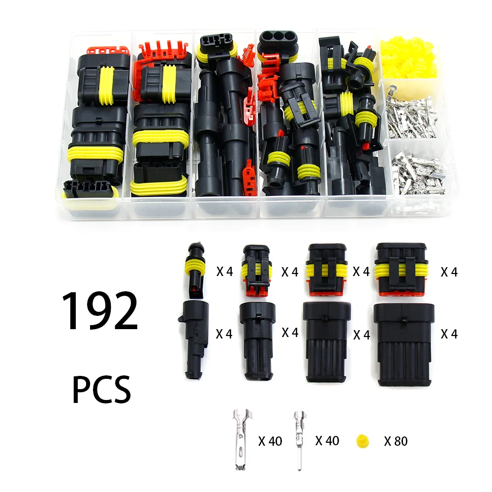 Kit de conectores a prueba de agua, conector rápido de cable automotriz, cableado eléctrico en el coche, enchufe de sellado automático 1, 2, 3, 4, 5, 6 pines, Kit de enchufe