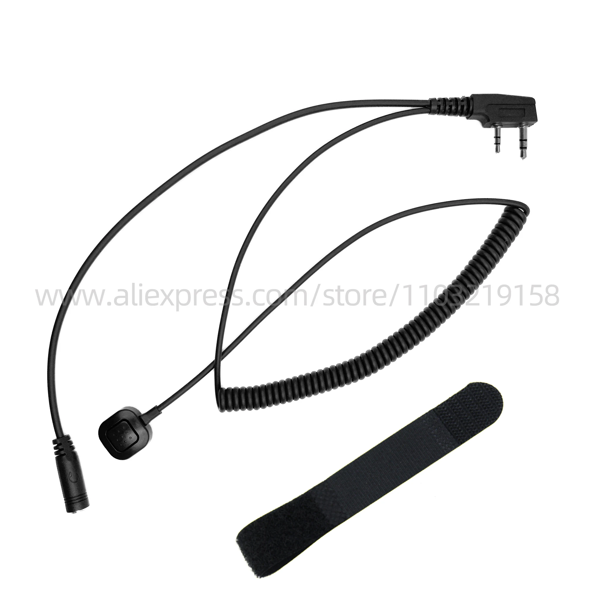 BAOFENG 2 Pin With PTT to 3.5mm Walkie Talkie Earpiece Headset Adapter Cable Compatible with BAOFENG UV-5R BF-888S Two Way Radio