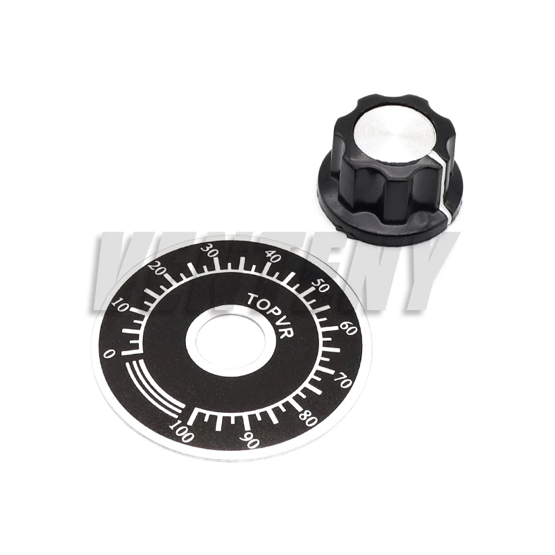 RV24YN20S 1 Juego/3 uds potenciómetro de película de carbono 1K 2K 5K 10K 20K 50K 100K 1M Ohm cono giratorio único con perilla A03 con Dial