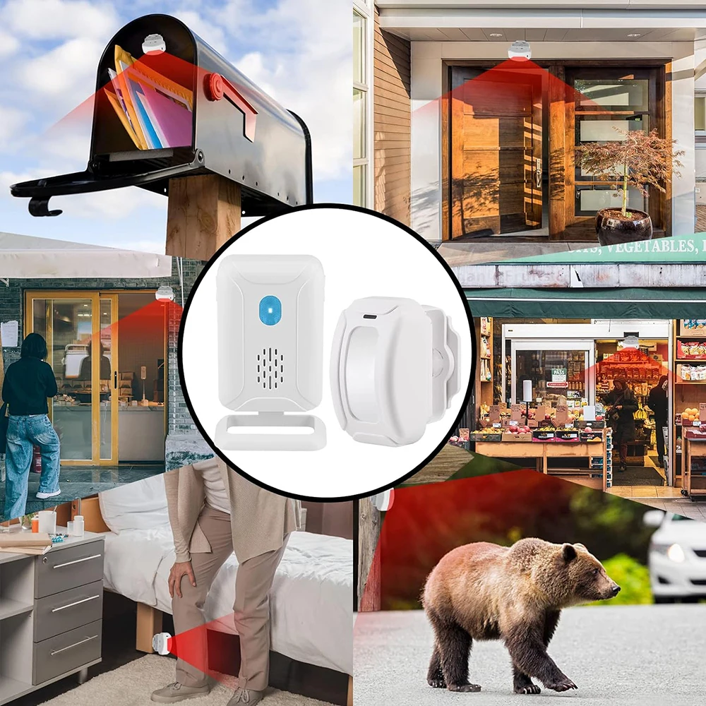 Elecpow Motion Sensor Doorbell Wireless PIR Motion Sensor Detector Security Alarm Chime Welcome Welcome Visitor Bell For Store