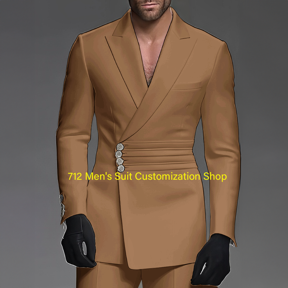 Knappe mannen Pak 2-delige Bruiloft Bruidegom Tuxedo Elegante Formele Outfit XS-5XL Custom Blazer Broek Mannen