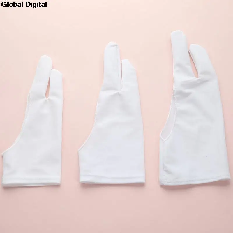 Guante antiincrustante de 2 dedos, para mano derecha e izquierda, para dibujo artístico, para cualquier tableta de dibujo gráfico