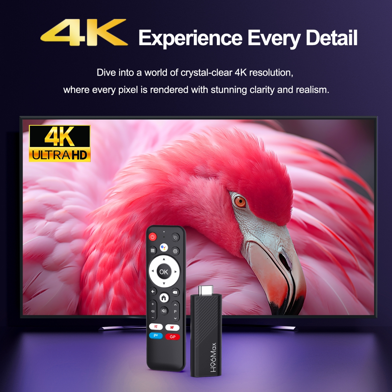 2024 H96 MAX H313 TV Stick Android 14 2 ГБ 16 ГБ 8 ГБ Dual Wifi6 BT5.0 4K HD Google Voice Assistant Домашний медиаплеер AI TV Stick