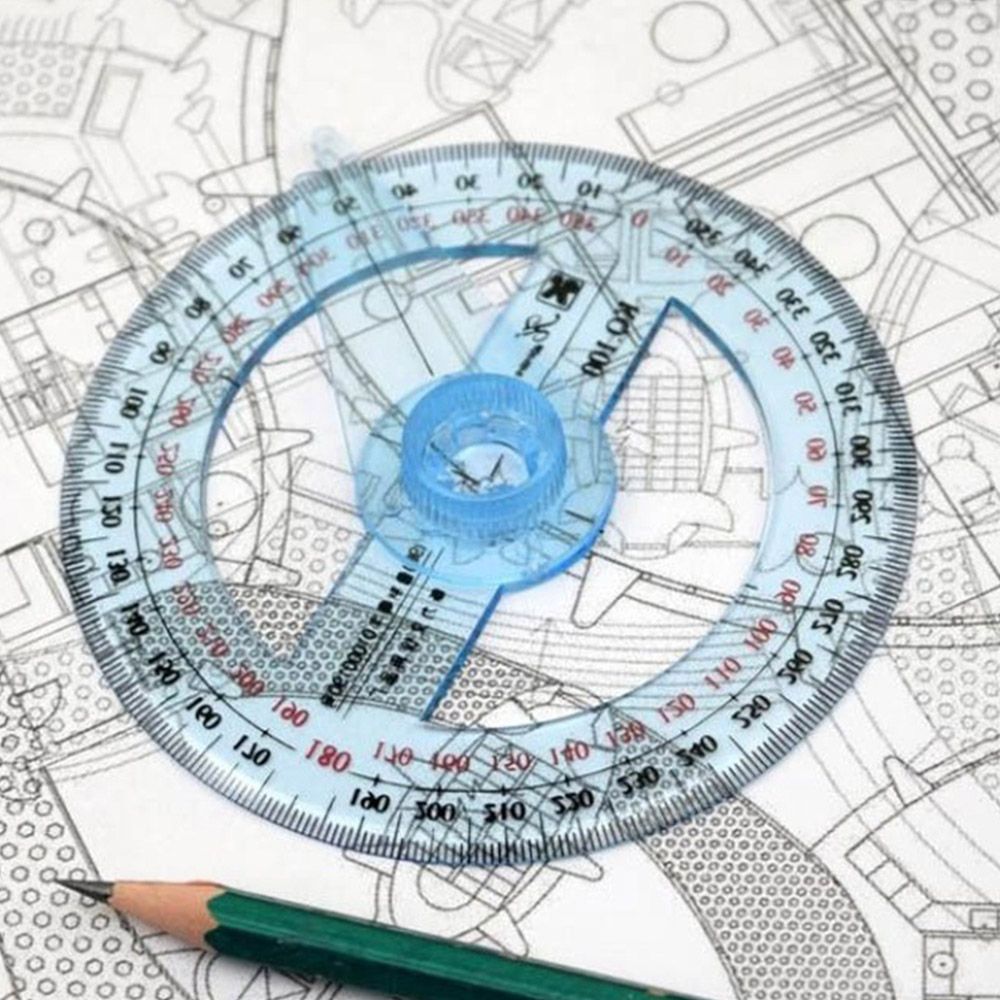 Durable Accurate Full Circle School Supplies Swing Arm 360 Degrees Protractor Pointer Angle Ruler Measuring Tools Goniometer