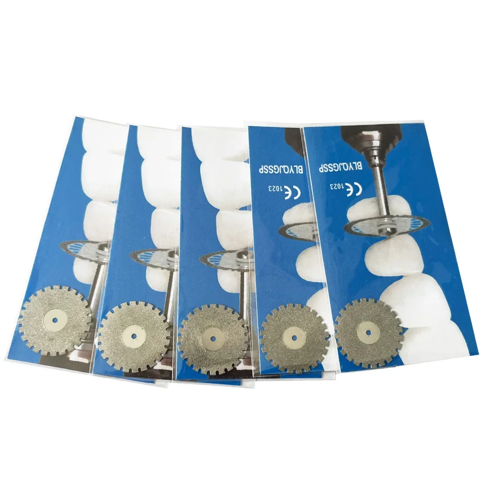 Ag 5 peças discos de disco de diamante dental dupla face ferramenta de disco de corte espessura laboratório dentário 190/220
