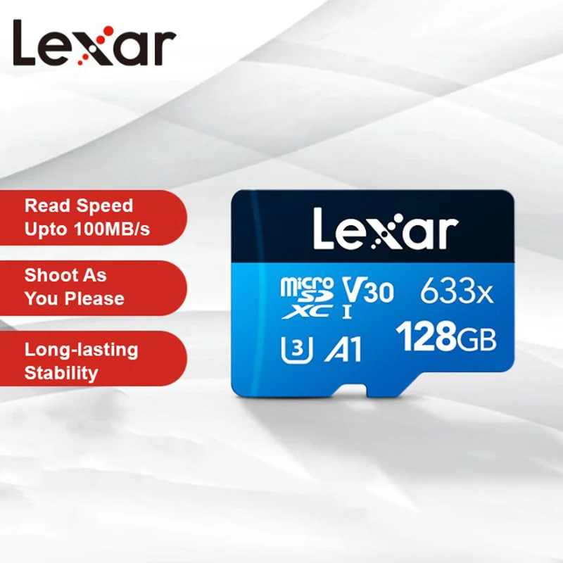 Lexar Original Micro SD-Karte 256 GB 128 GB 64 GB 32 GB Speicherkarte Bis zu 100 MB/s A2/A1 microSDHC/microSDXC TF-Karte lesen