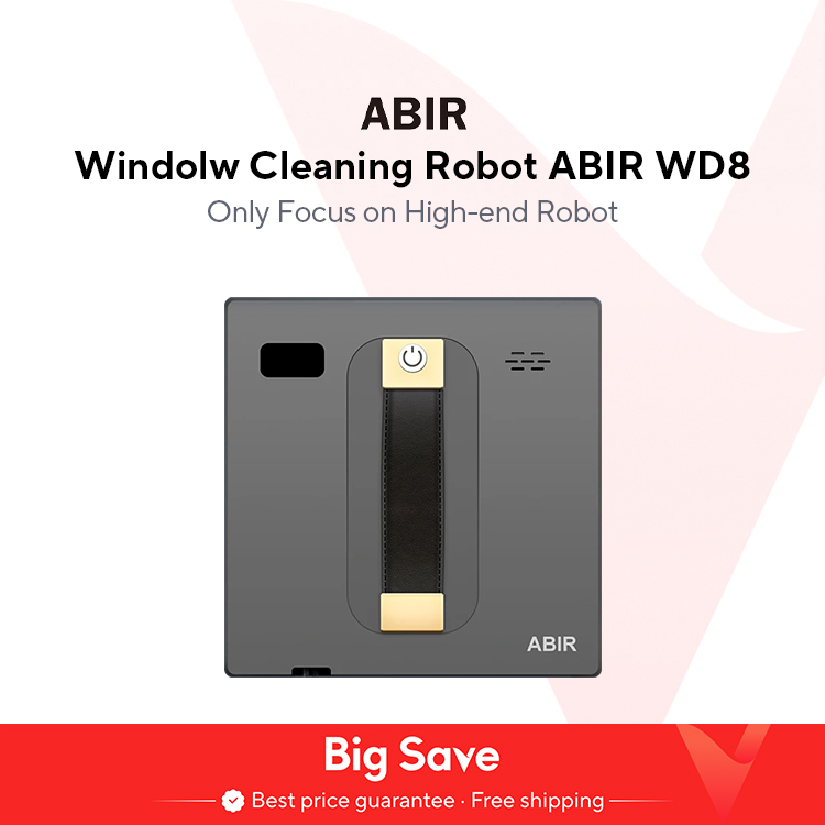 Robot limpiador de ventanas ABIR WD8, pulverizador de agua doble, memoria inteligente, alta succión al vacío, Sensor láser, Robot de limpieza de vidrio de pared para el hogar