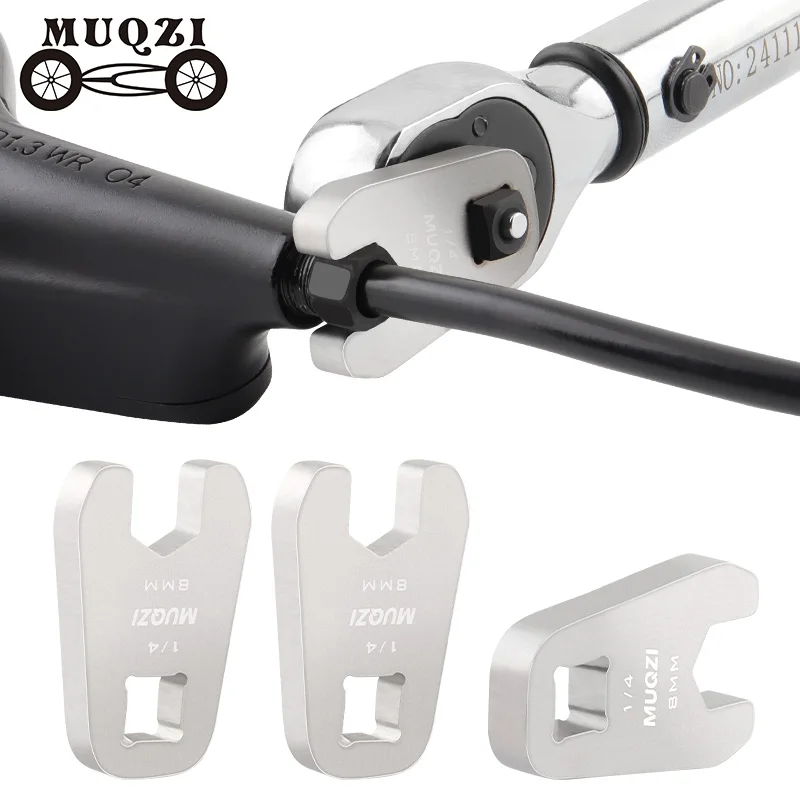 MUQZI-llave de Cable de freno de disco de bicicleta M8, herramienta de instalación de perno de manguera de freno hidráulico para llave dinamométrica de 1/4"
