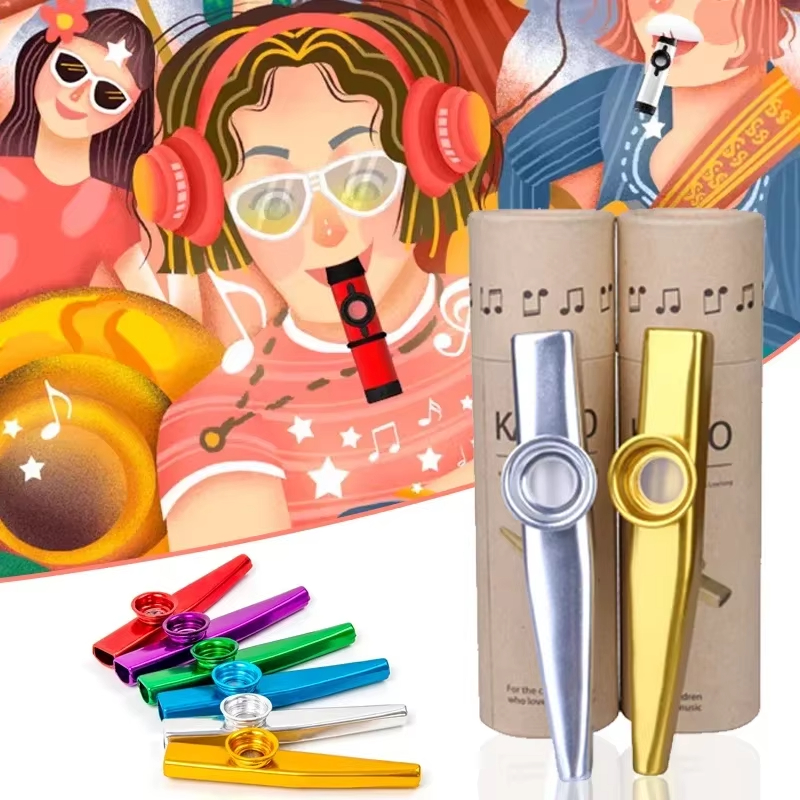 Flûte Kazoo légère en métal, flûte à bouche Harmonica légère pour Instrument de guitare, Instrument d'amoureux du ukulélé