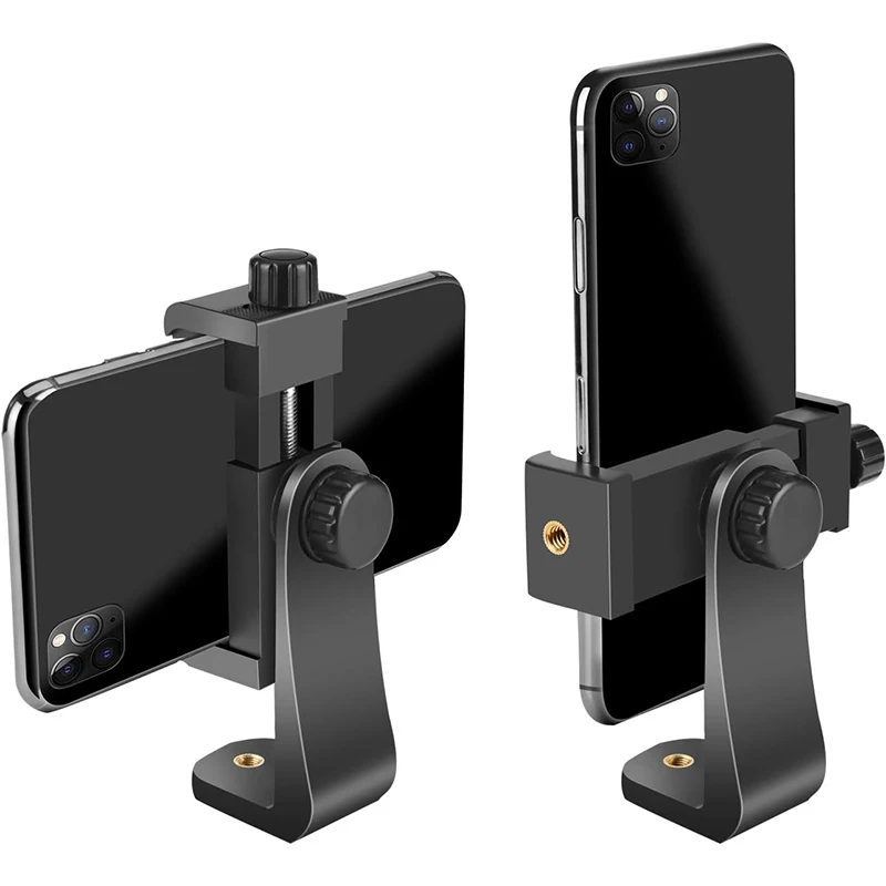 Phone Holder Vertical Horizontal Tripod Mount Adapter Rotatable Adjustable Clip for iPhone Android Selfie Stick Camera Stand