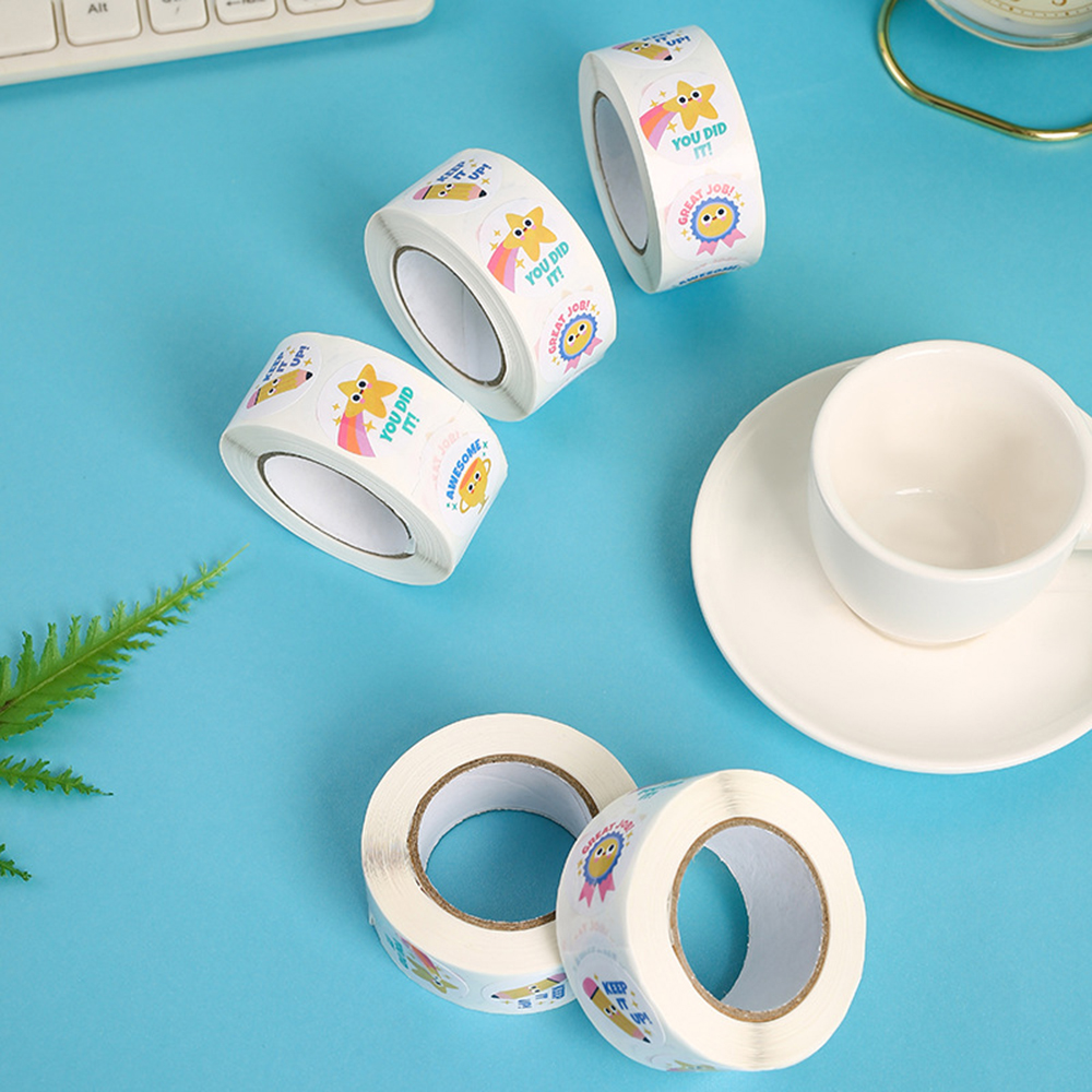 50-500 PCS 1 นิ้วรอบของเล่นการ์ตูนสัตว์สติกเกอร์สําหรับเด็กครูรางวัลกระตุ้นสติกเกอร์สํานักงานซีลป้ายป้ายสัตว์