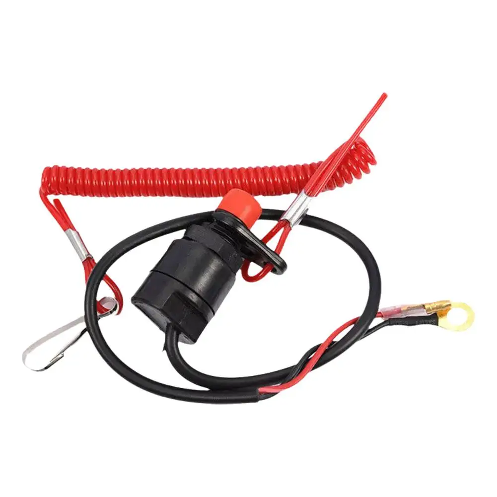 Interruptor de desligamento do motor portátil do barco a motor com corda de segurança, dispositivo de emergência Kill Stop Switch