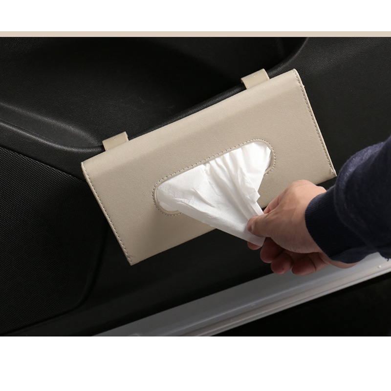 Neue Weiche Leder Auto Tissue Box Auto Sonnenblende Typ Block Hängen Container Handtuch Serviette Halter Papier Rack Organizer Lagerung Tasche