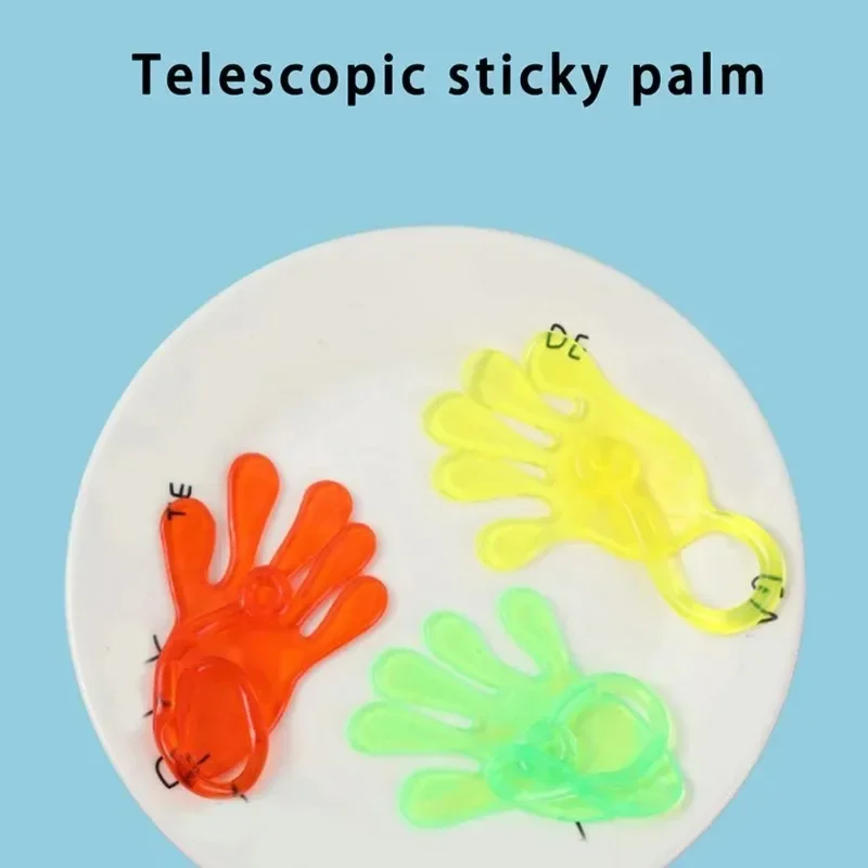 1 PC Elastic Palm Nostalgia Elastic Retractable Sticky Palm Venting Creative Trickster Small Hand Children's Toys