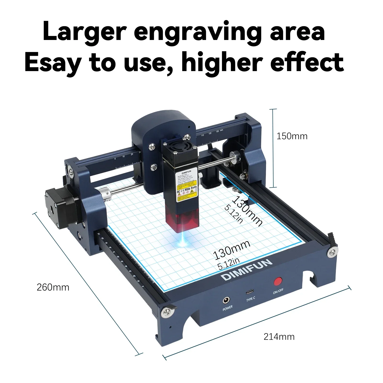 Cost-effective DIMIFUN D9 4.5W portable mini laser engraving machine for home DIY 0.06mm precision compression point