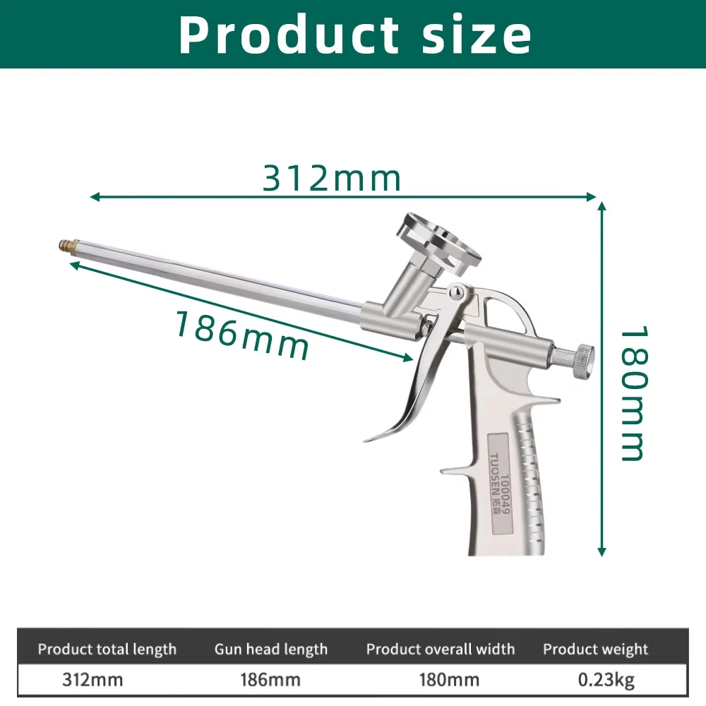 Professional Polyurethane Foam Gun - All-Metal Construction for Precise Sealant Application & DIY Projects