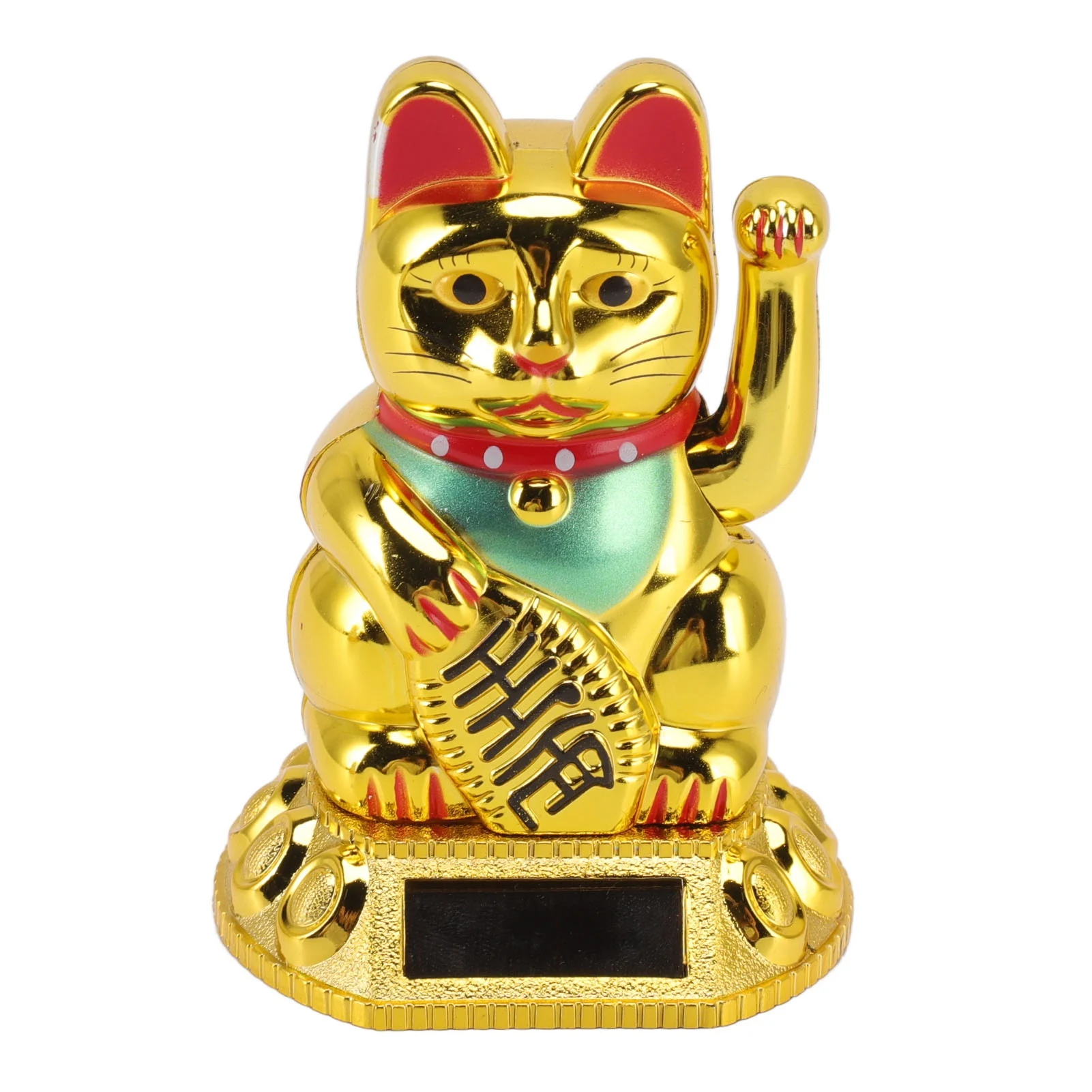 Adorno de gato de La Fortuna Solar, brazo ondulado de inducción ligera, estatua de gato de la suerte japonesa para el hogar, coche, decoración de oficina