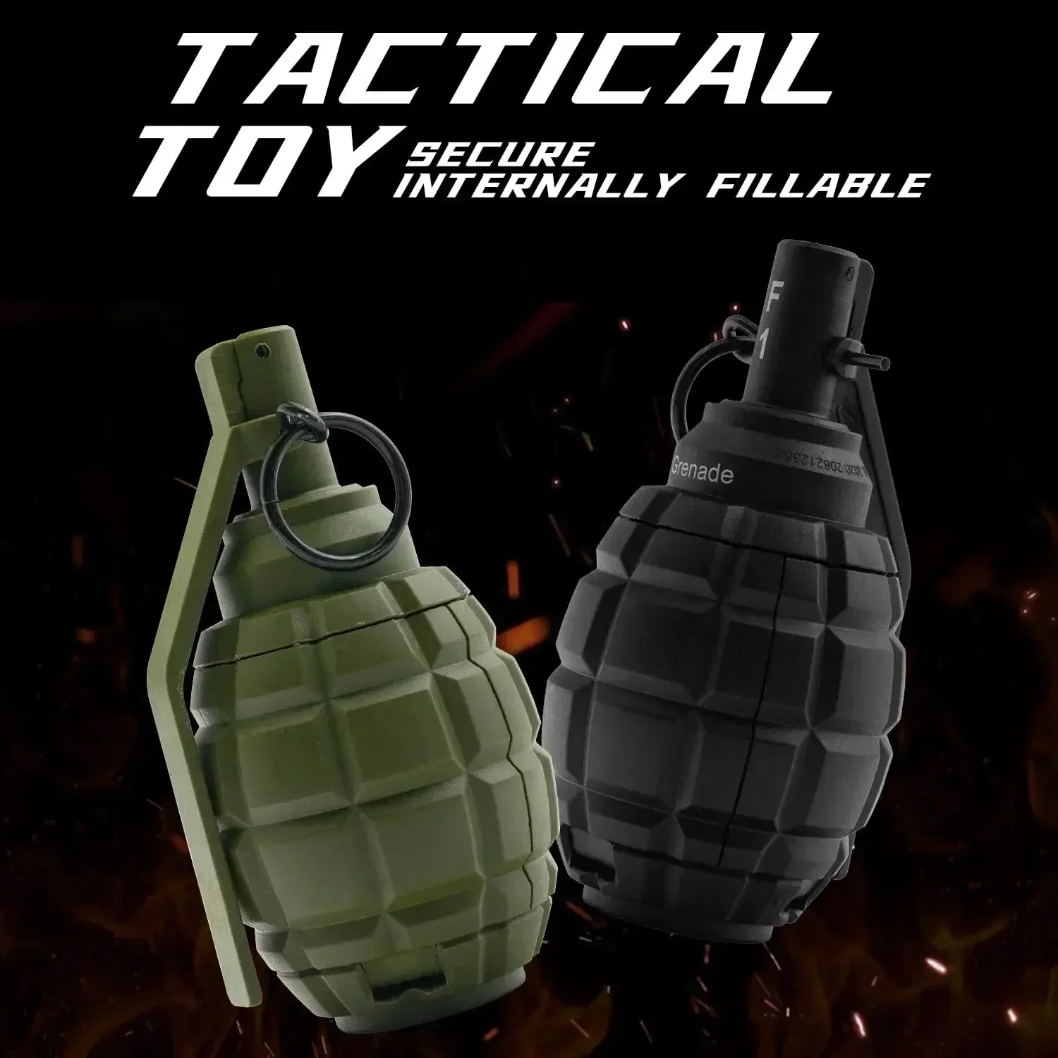 APlastic Hand Grenades Toy Dummy Grenade Model with Waterball for Tactcial Airsoft Paintball Role Play Prop CS Battle Game
