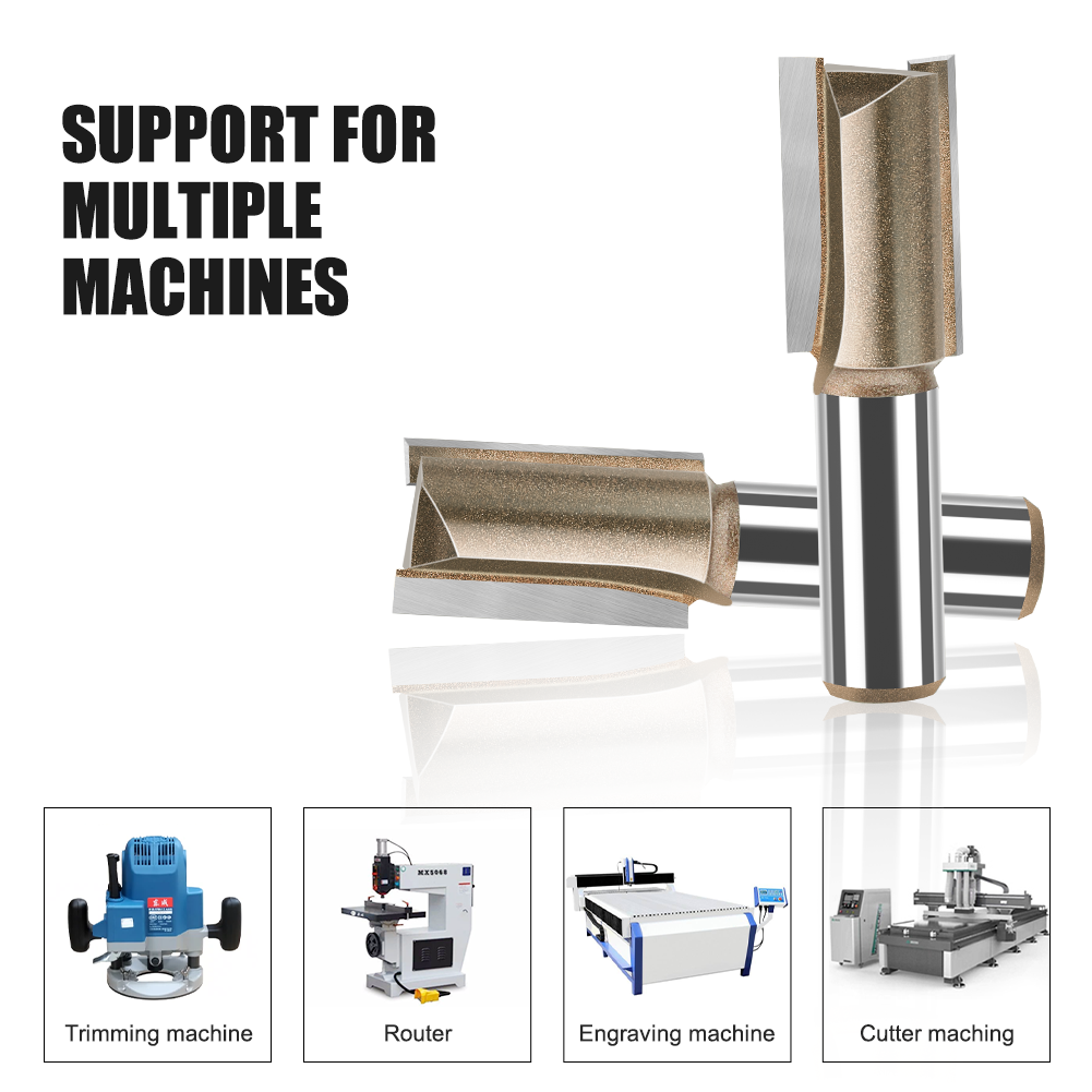 12mm Shank Straight Router Bit Tungsten Carbide Milling Cutter Woodworking Tool Trimming Cutter