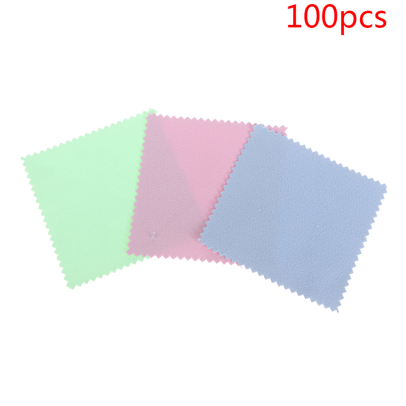 10 Chiếc/100 Viên Ba Lan Vải Đánh Bóng Vải Đánh Bóng Mềm Sạch Lau Khăn Lau Cho Bạc Vàng Trang Sức dụng Cụ
