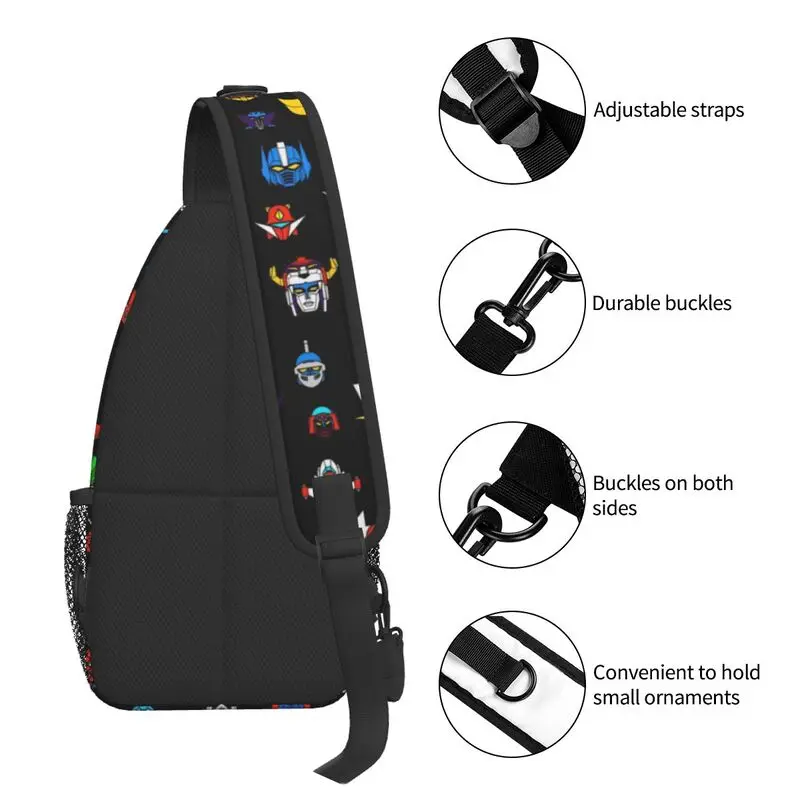 Tas Punggung Selempang Logo Robot Ufo Kasual Tas Tangan Pria Goldorak Grendizer Mazinger Z Bahu Dada untuk Perjalanan