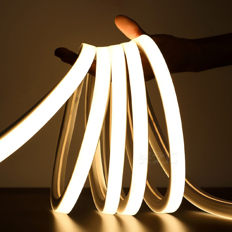 Super Bright COB LED Strip Lights, lâmpada ao ar livre flexível, impermeável, cozinha e casa, decoração de iluminação do quarto, 288LEDs por m, 220V