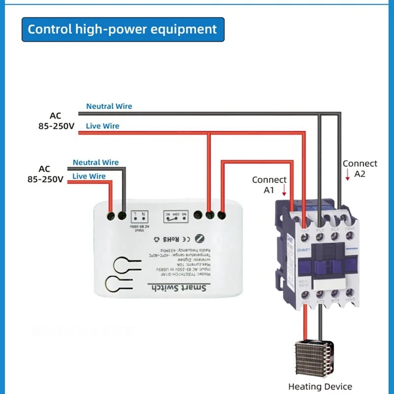 Tuya Smart Zigbee-Schalter mit Temperatursensor, passiver Trockenkontakt, Zigbee-Relais, funktioniert mit Home Assistant