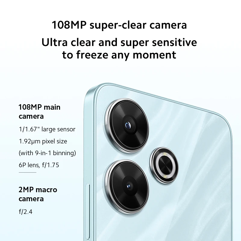 Versión Global Xiaomi Redmi 13 Smartphone 108MP cámara súper clara MediaTek Helio G91 33W carga rápida batería de 5030mAh