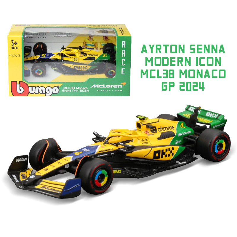 ブーラゴ 1:43 2024 F1 マクラーレン MCL38 モナコ アイルトン セナ GP # 4 ノリス # 81 ピアストリ メルセデス AMG W15 # 44 ハミルトン フォーミュラ カー モデル