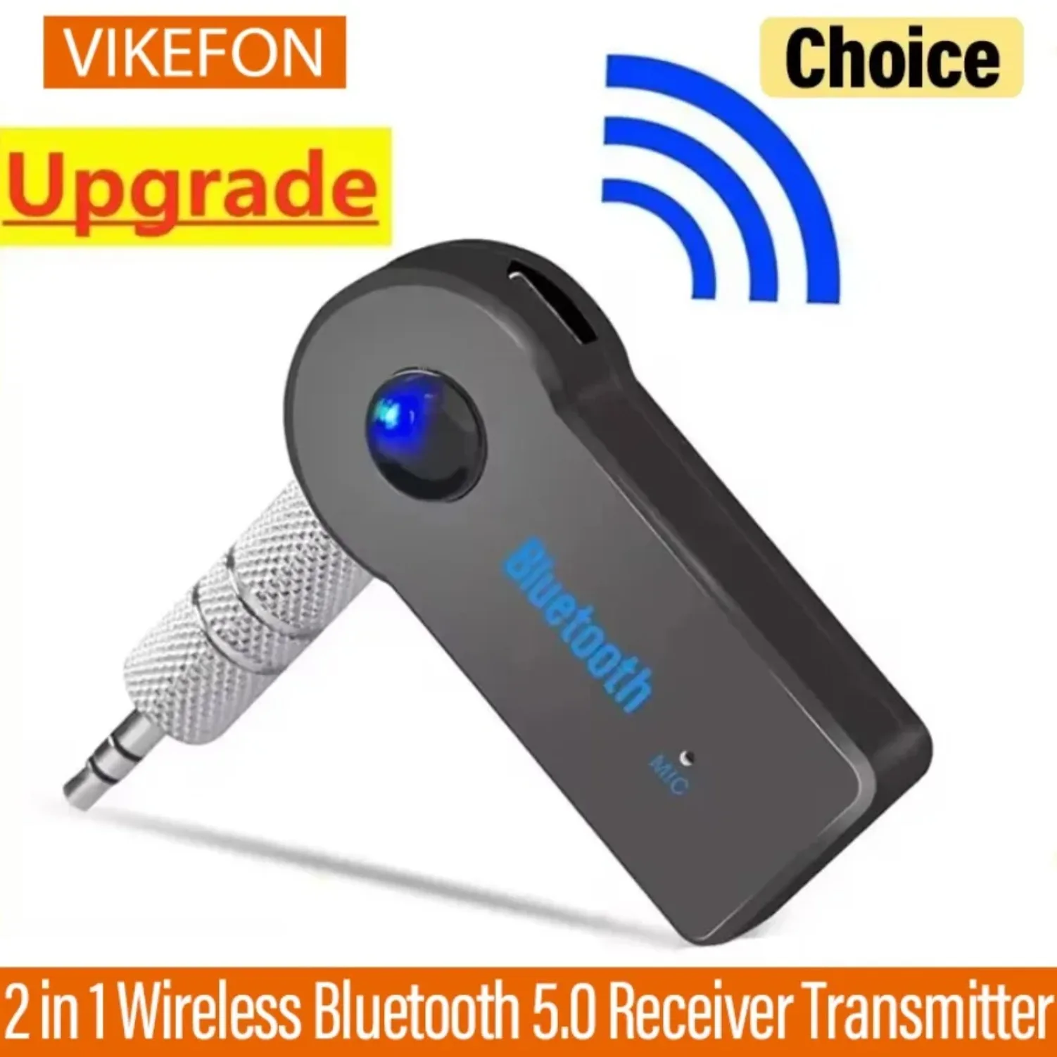 Receptor de Audio Bluetooth 5,0 para coche, 3,5mm, 3,5 conector auxiliar, música estéreo, transmisor de coche, amplificador de altavoz, adaptador inalámbrico con micrófono