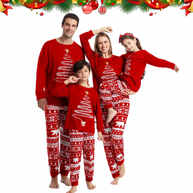 Conjunto de pijamas de Navidad a juego para la familia, ropa de aspecto familiar para padre, madre e hija, ropa de dormir para niños y adultos, trajes de pijamas 2024