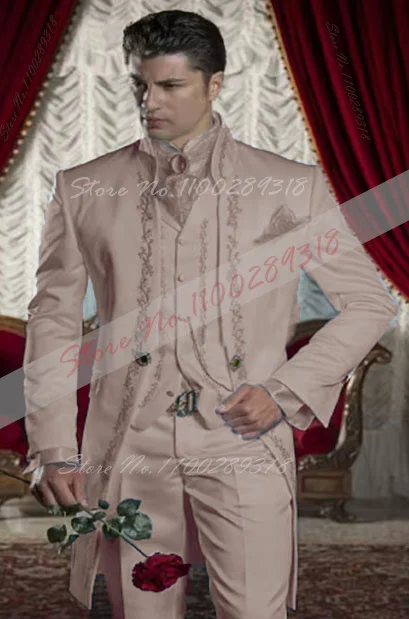 2024 nova chegada branco com bordado de ouro noivo smoking padrinhos ternos de baile de casamento masculino para homem 3 peças (jaqueta + calças + colete)