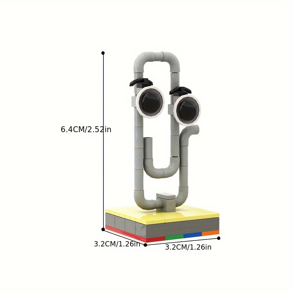 Moc Clippy 年齢発表ビルディングブロックおもちゃ、アイデア DIY モデルオーナメント、誕生日プレゼント、クリスマスギフト、ノスタルジア