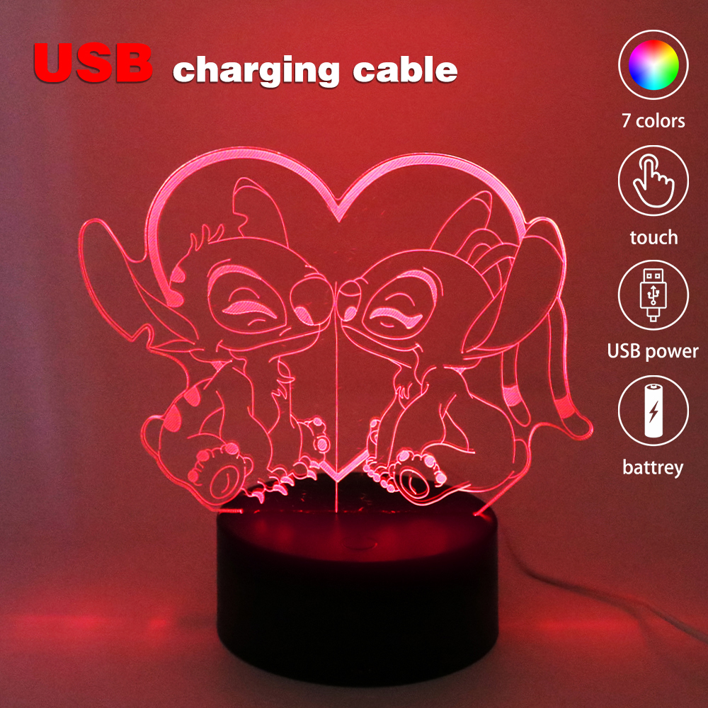 Led かわいいタッチランプアニメステッチゲーム寝室の装飾 Usb ナイトライト子供の誕生日パーソナライズされたギフト美的部屋の装飾