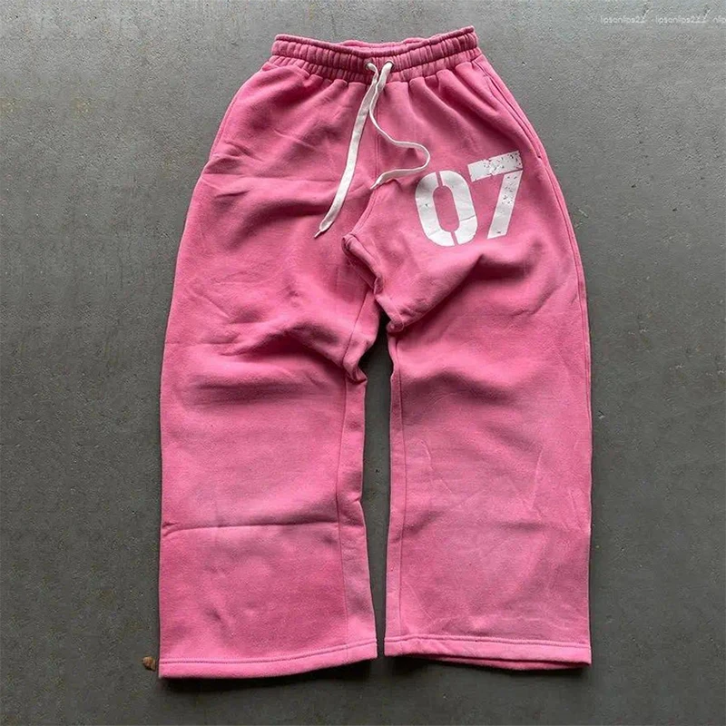ropa hombre американские ретро трикотажные брюки мужские Y2k Street Harajuku брюки большого размера свободные повседневные широкие брюки женские спортивные штаны