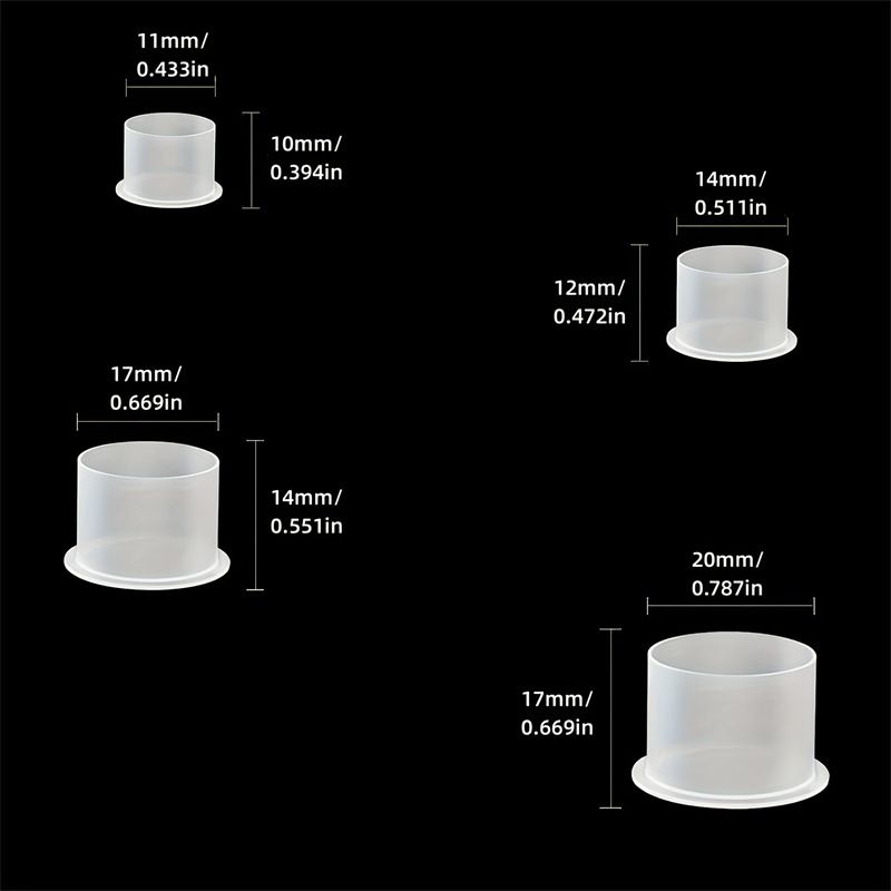 Jc tatuagem 100 peças tampas descartáveis de tinta de tatuagem s/m/l/xl copos de tinta de tatuagem com base pigmento de plástico transparente recipiente de maquiagem permanente