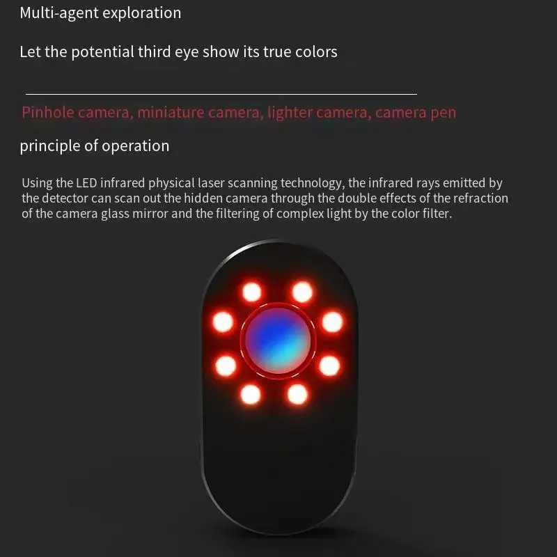 Anti Candid ซ่อนเครื่องตรวจจับกล้องป้องกันความปลอดภัย Bug Discreet Spy Professional อินฟราเรด Presence Sensor Gadgets ที่มองไม่เห็น