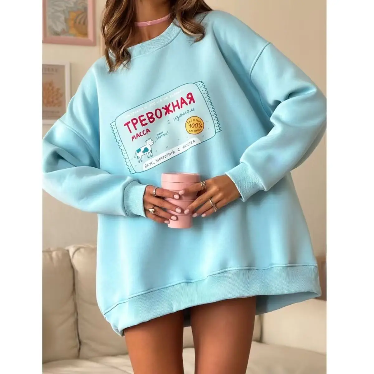 Amerykańska moda, urocza bluza z długim rękawem z nadrukiem kreskówkowym, wiosenne ubrania damskie, codzienne koszulki, bluzy z kapturem męskie 2025, topy Sudadera