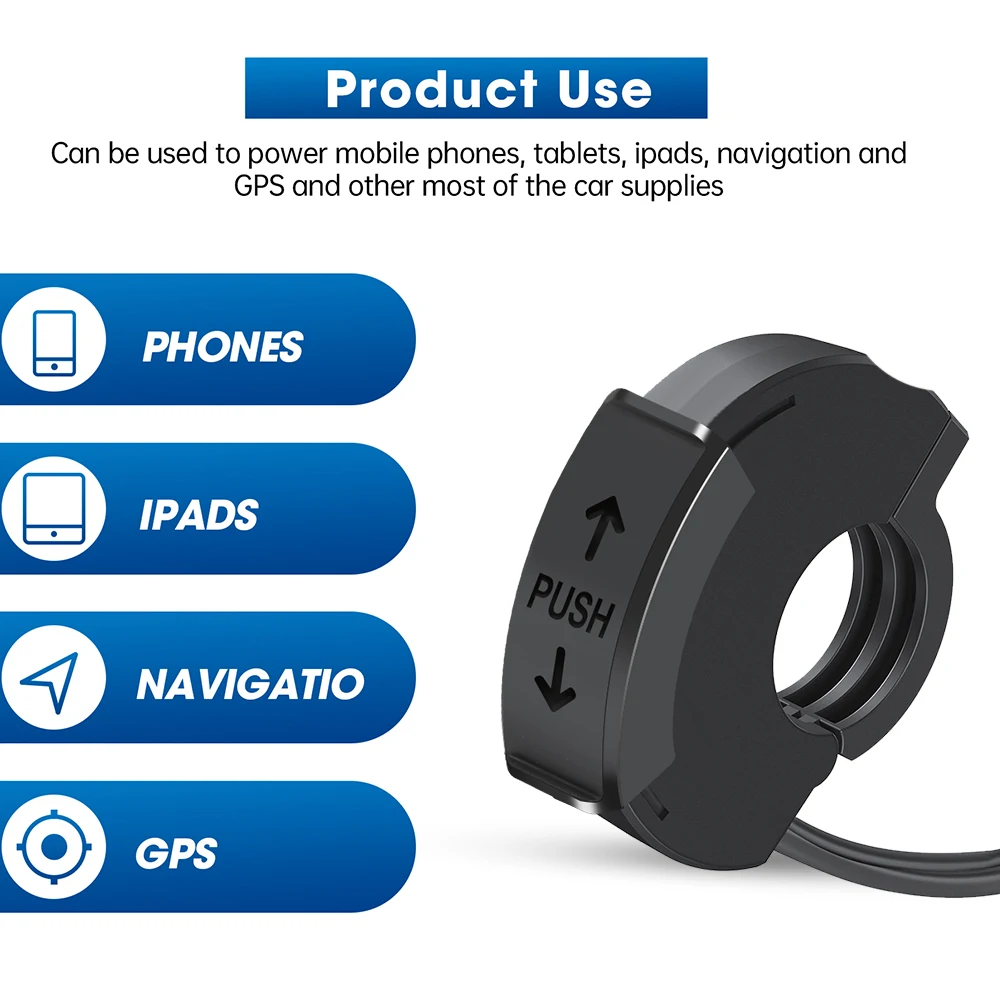 Зарядное устройство USB TYPE-C для мотоцикла, PD QC3.0, руль, быстрая зарядка, 12/24 В, водонепроницаемый монтажный кронштейн на руль, зарядное устройство для камеры и телефона