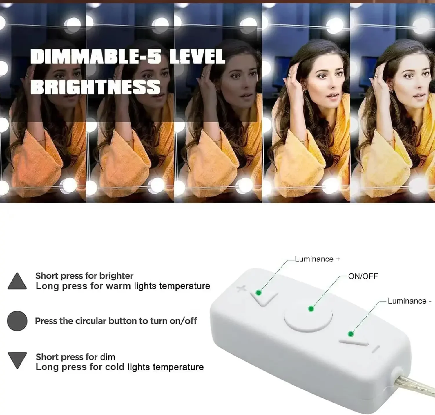 ミラー電球バニティライト USB 電源浴室ドレッシングテーブル照明調光可能な LED バニティライト化粧鏡 LED ライト