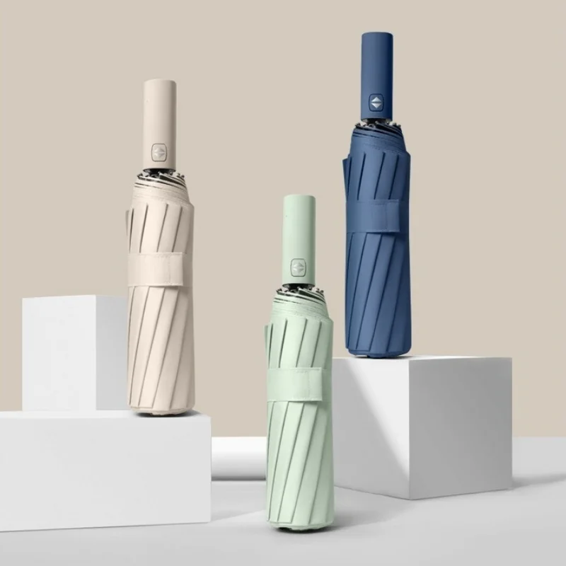 12 Bone Morandi Fully Automatic Umbrella Black Glue Sunscreen Sun Umbrella Plus Sun Umbrella Wholesale