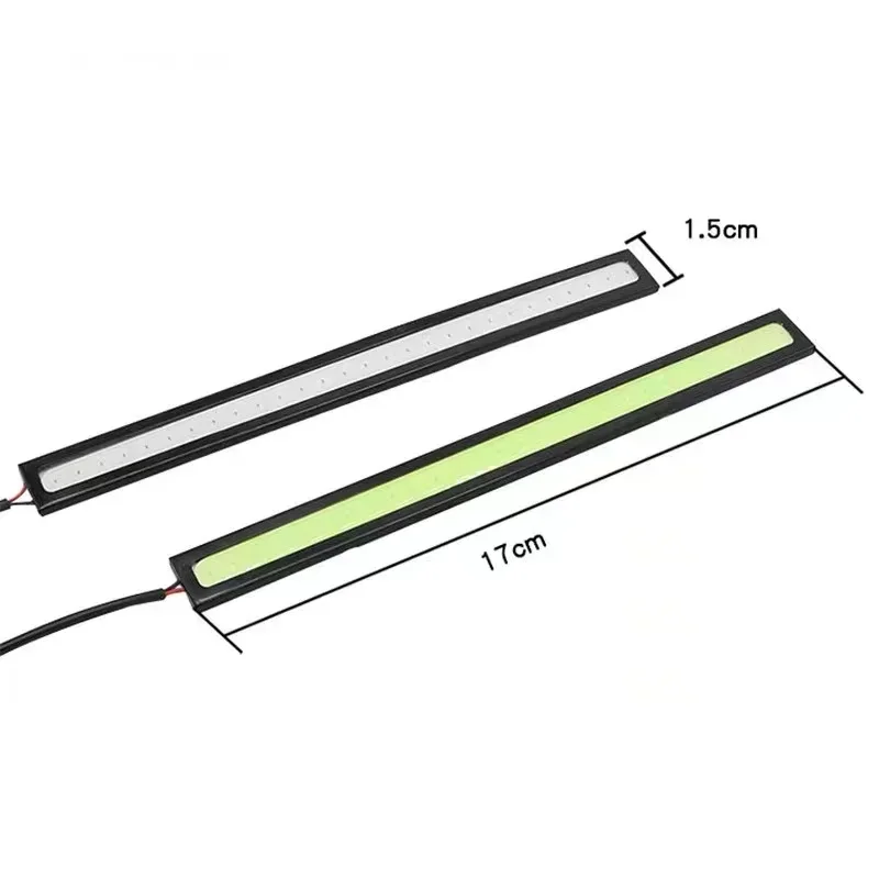 2pcs 17cm COB DRL LED 12V 6000K กันน้ําไฟวิ่งกลางวัน Auto Strip Light หมอกโคมไฟรถยนต์รถจักรยานยนต์จัดแต่งทรงผม LED DRL โคมไฟ