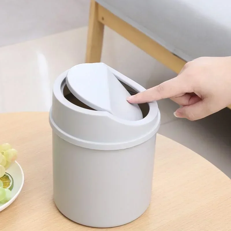 Mini-Desktop-Behälter, kleiner Mülleimer, Rohr mit Abdeckung, Schlafzimmer-Mülleimer, Mülleimer, Reinigen, Arbeitsplatz, Aufbewahrungsbox, Heimschreibtisch