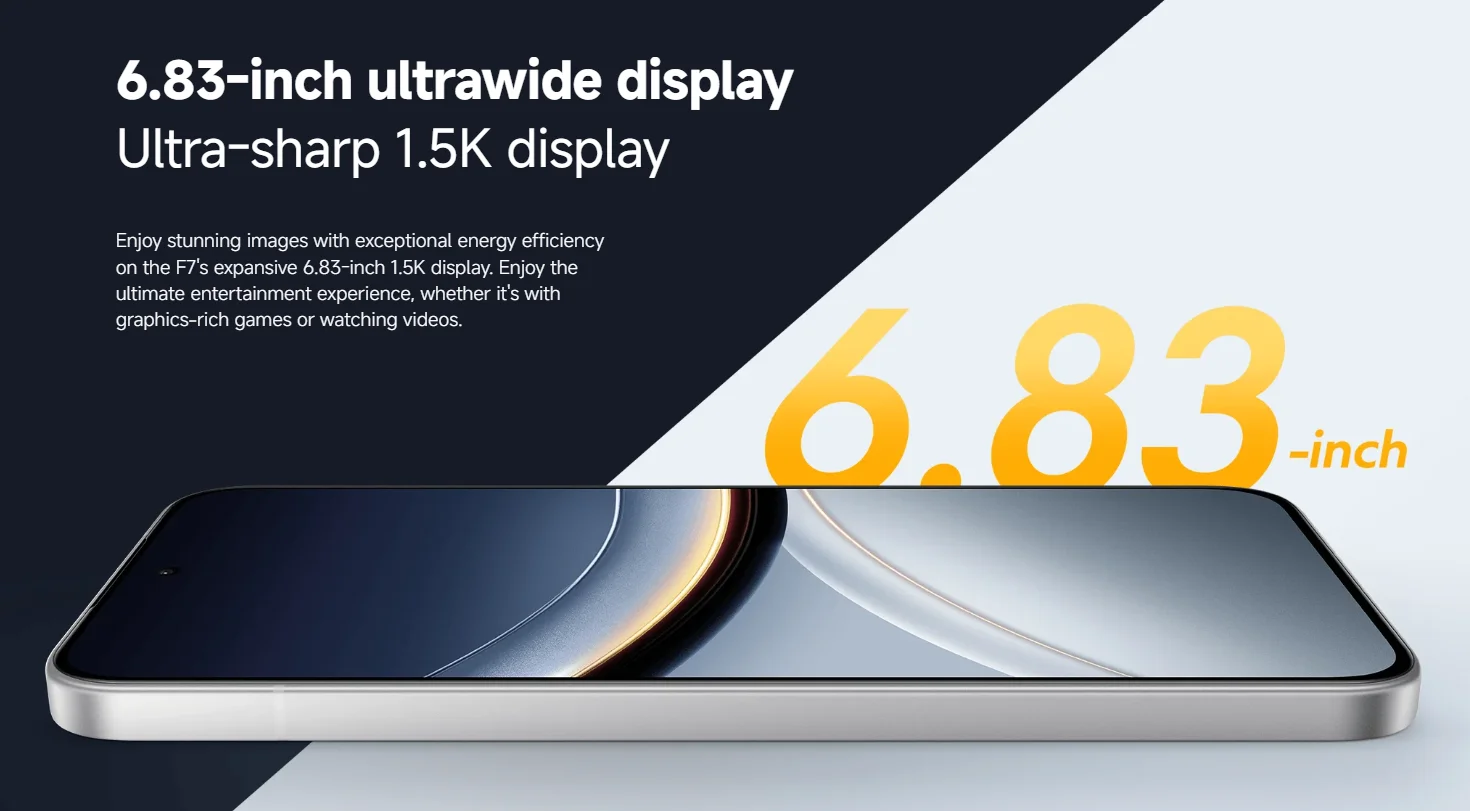 POCO F7 5G NFC-smartphone zonder leeuwebek-oplaadkop ® 8 Gen4 6500 mAh ultraheldere 6,83 "1,5K-display