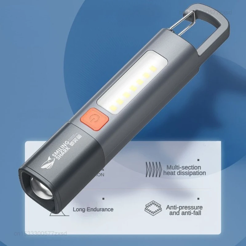  USB Charging LED Flashlight 3 Modes Portable Strong Light Zoom Torch Outdoor Camping Lamp Lantern Waterproof Flashlights